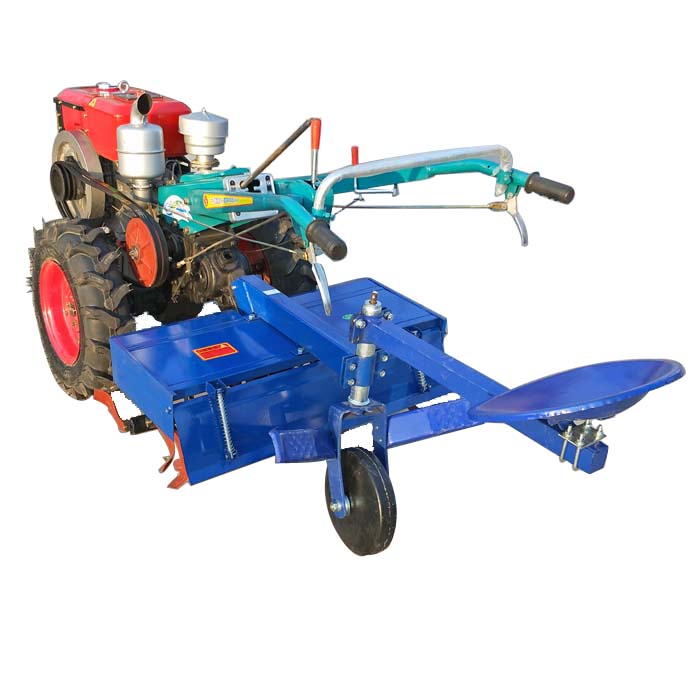 Mini 12hp hand walking agricultural tractor with equipments