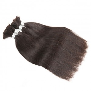 Wholesale Unprocessed Natural Brown Virgin Russian Human Hair Bulk Raw Human Hair Bundles For Women Hair Bulks Extension