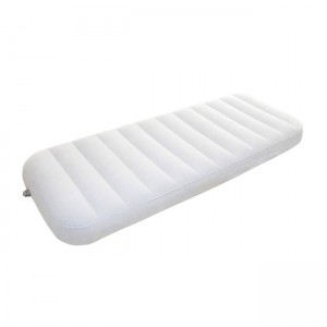 PVC white flocked single inflatable mattress